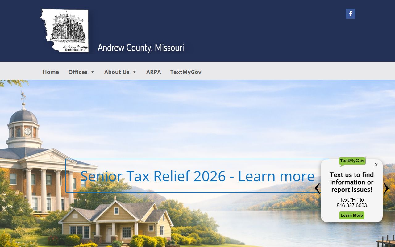 Andrew County Missouri government website for marriage records