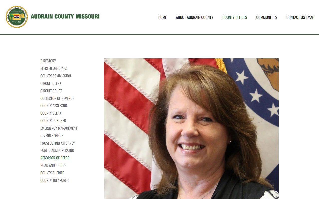 Audrain County Missouri Recorder of Deeds page for marriage records