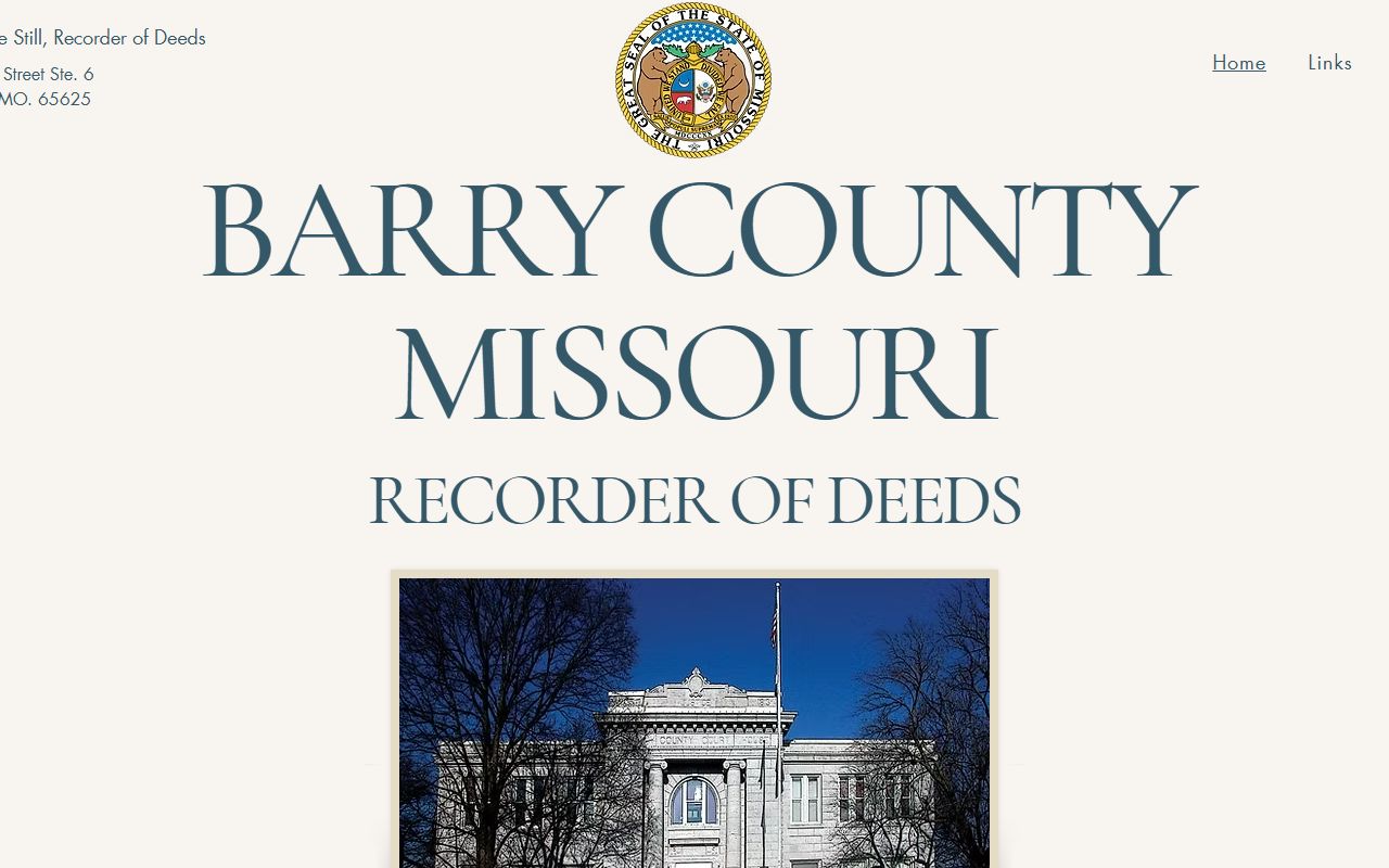 Barry County Missouri Recorder of Deeds website for marriage records