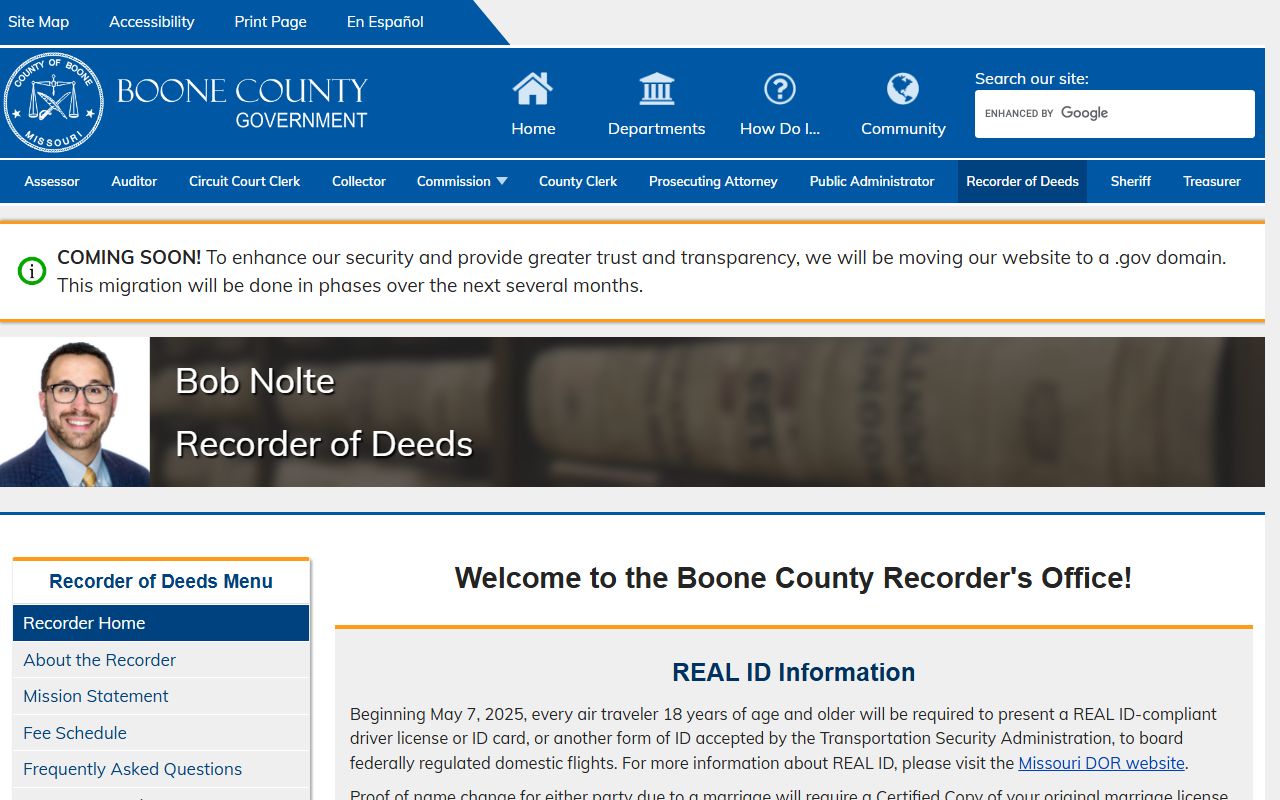 Columbia marriage records through the Boone County Recorder of Deeds