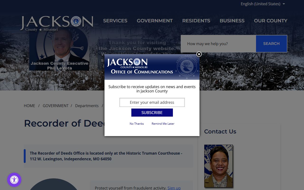 Jackson County Missouri Recorder of Deeds portal for marriage records