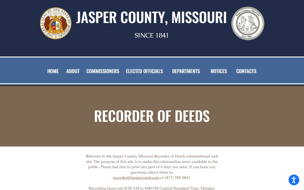 Jasper County Missouri Recorder office for marriage license records