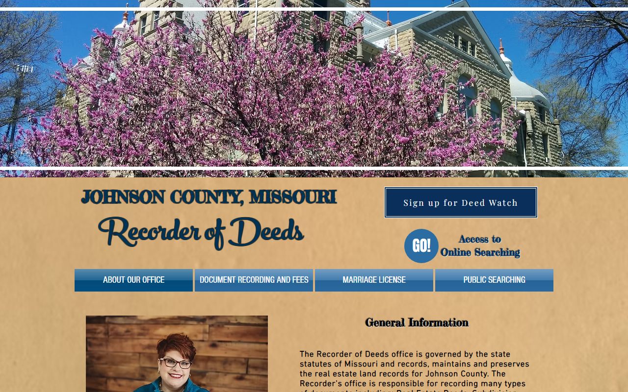 Johnson County Missouri Recorder of Deeds website for marriage records