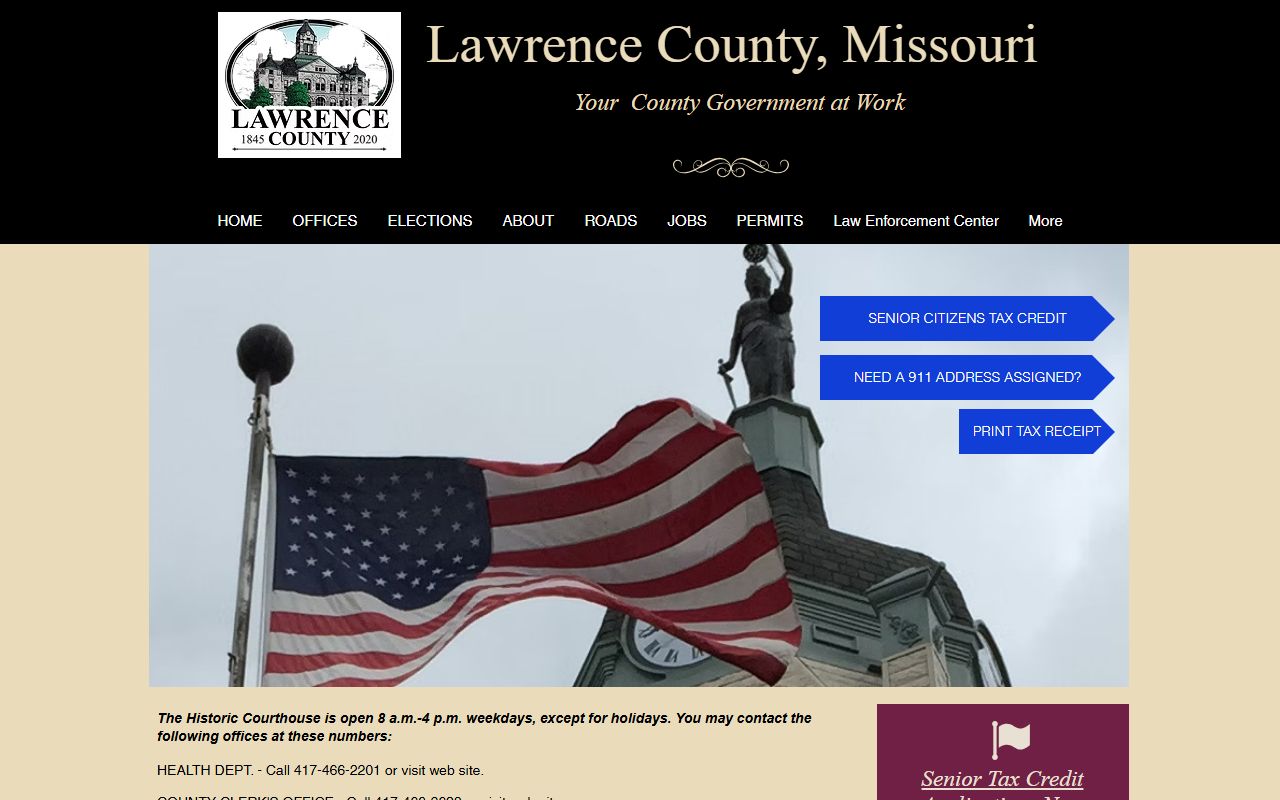 Lawrence County Missouri website for marriage records and Recorder of Deeds