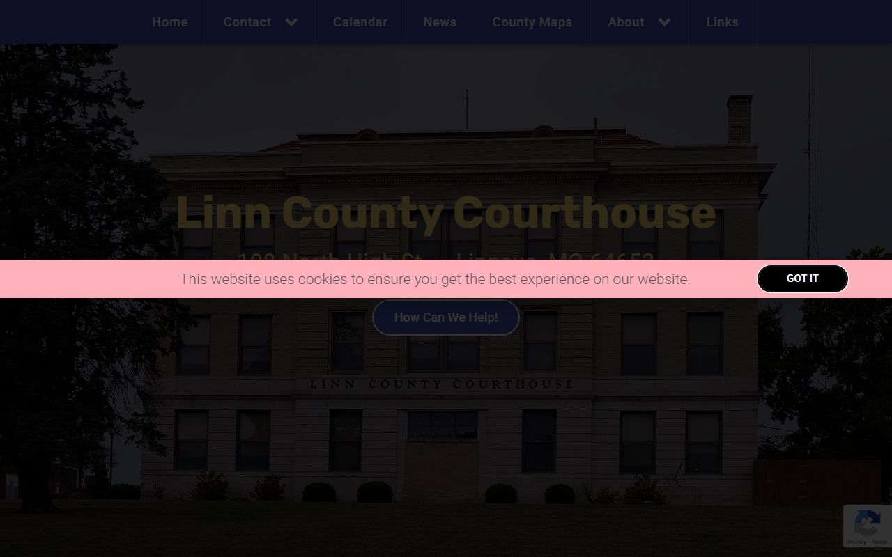 Linn County Missouri government website for marriage records
