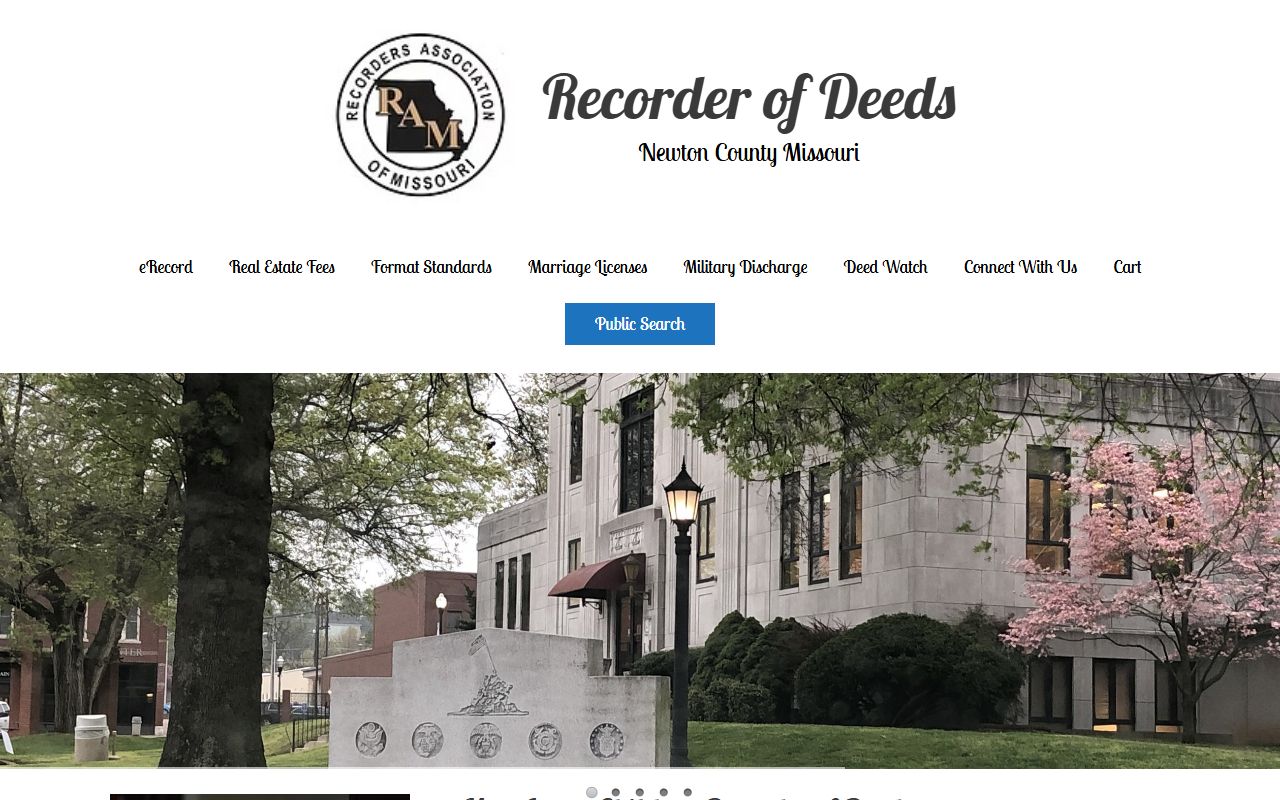 Newton County Missouri Recorder of Deeds marriage records office