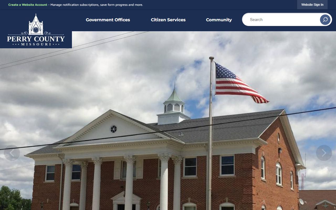Perry County Missouri government website for marriage records