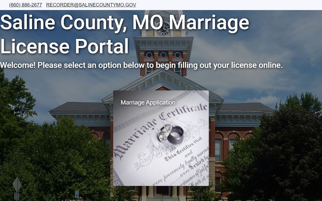 Saline County Missouri marriage records online search portal