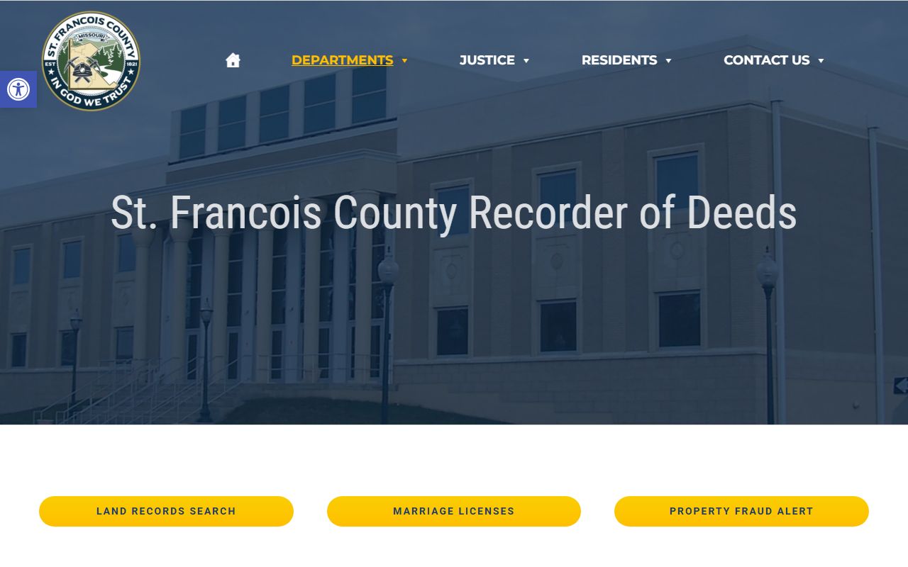 St. Francois County Recorder of Deeds office for marriage records