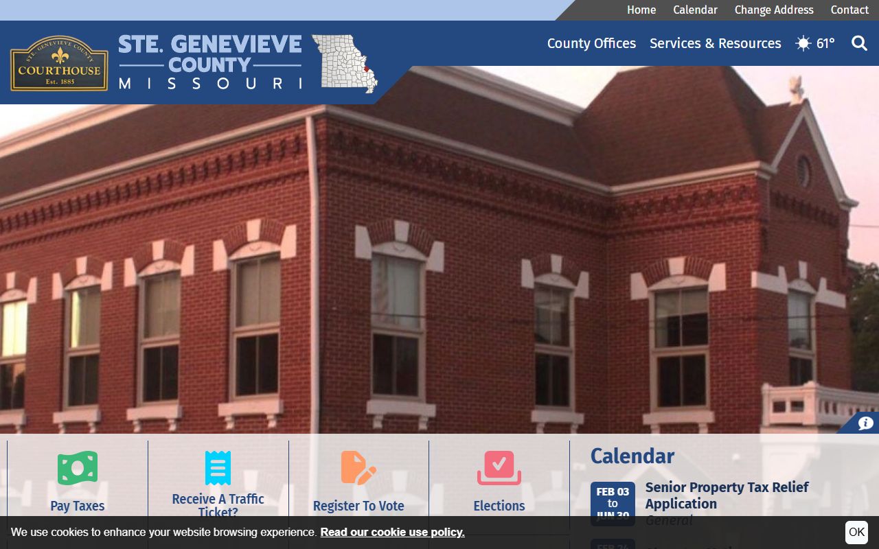 Ste. Genevieve County website for marriage records