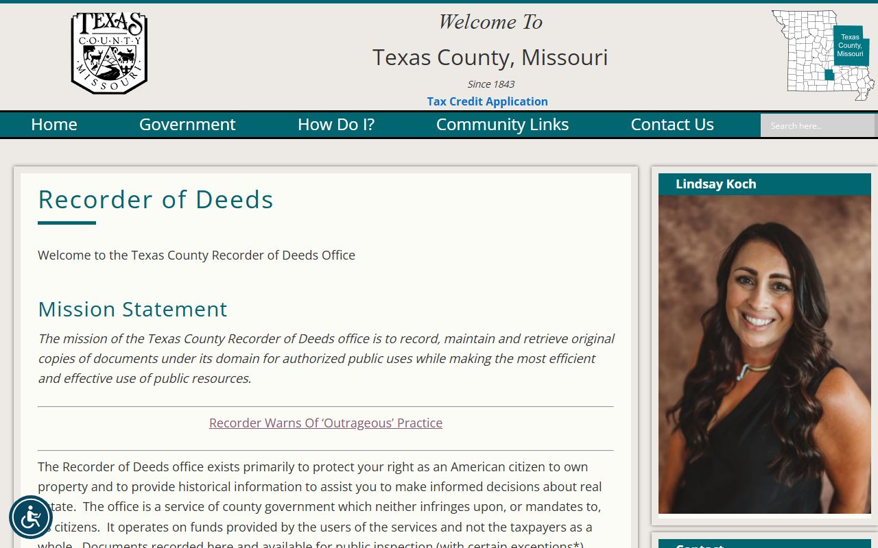 Texas County Missouri Recorder of Deeds office for marriage records