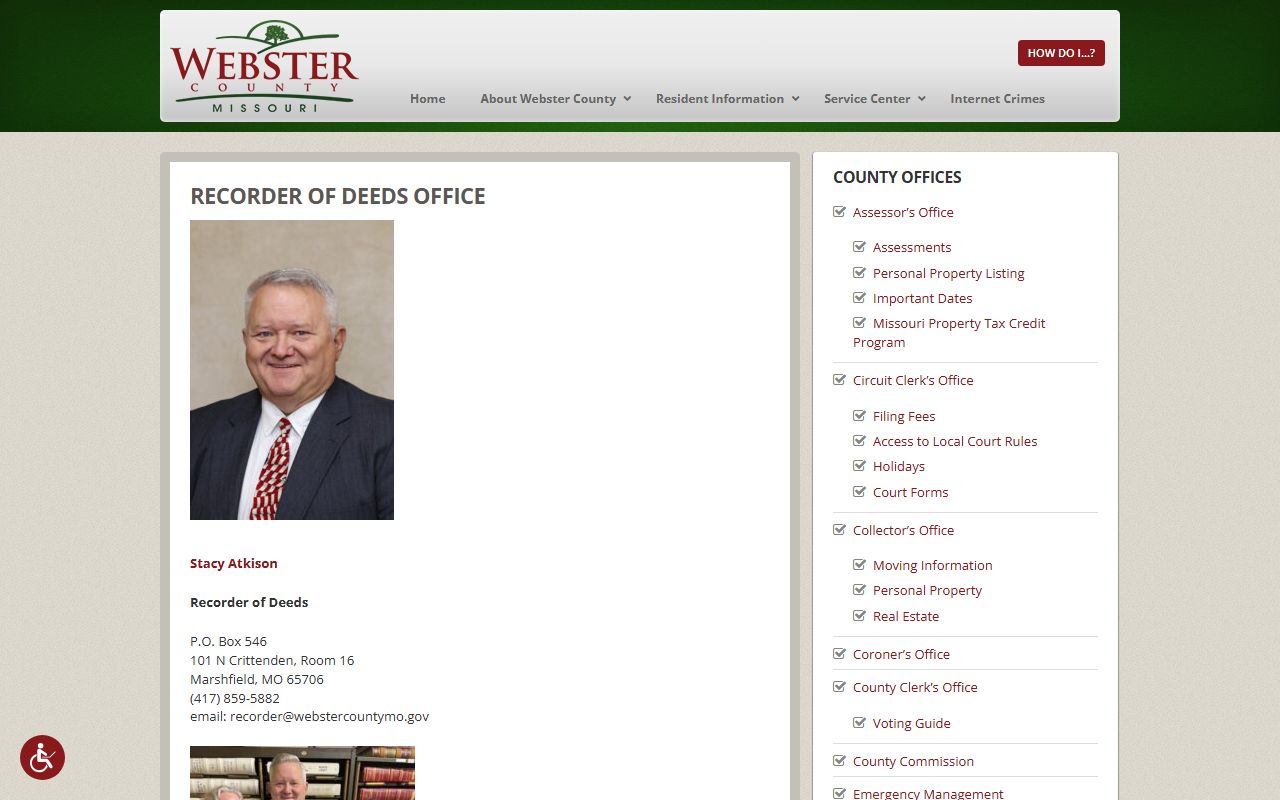 Webster County Missouri Recorder of Deeds for marriage records